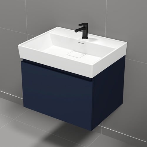 24 Inch Bathroom Vanity, Floating, Modern, Blue Nameeks SHARP27
